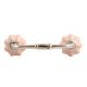 Baby Pink Crackle Ceramic Melon Bridge Handle
